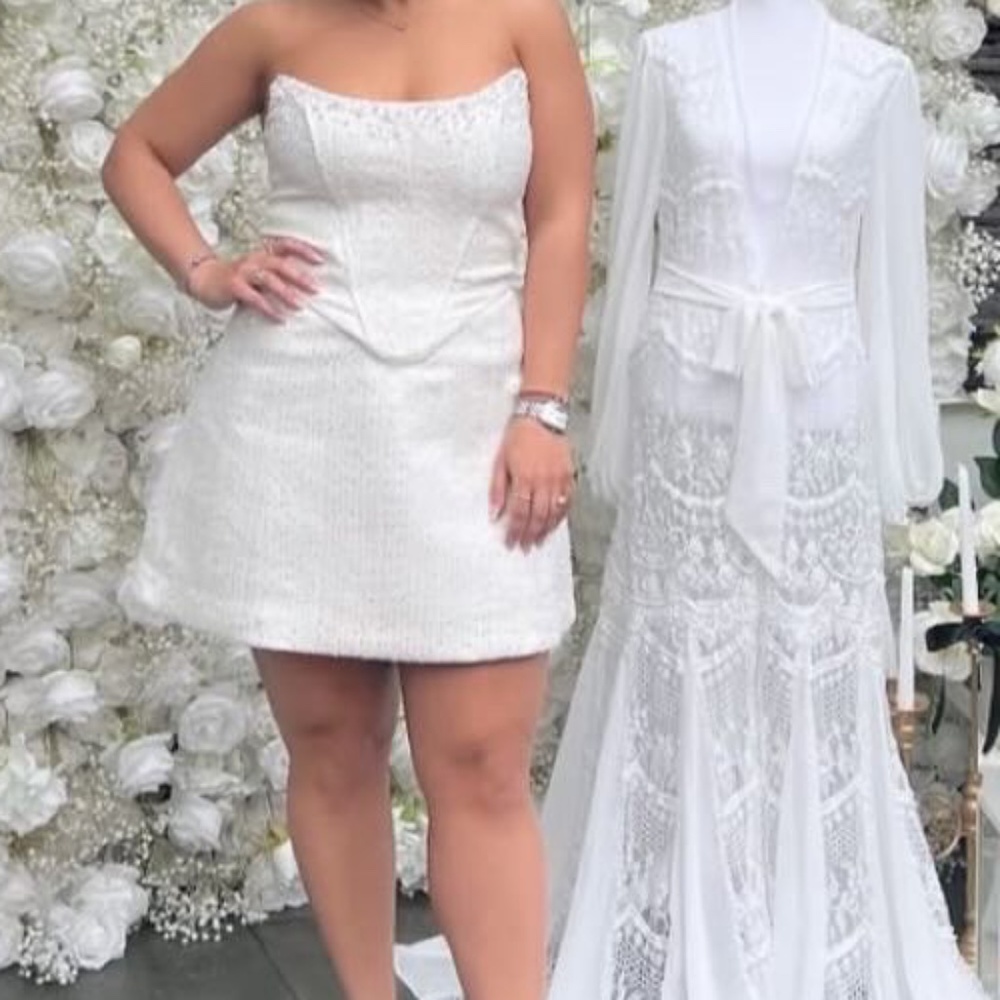 Tweed Corset Mini Dress - White - Picture 6 of 6